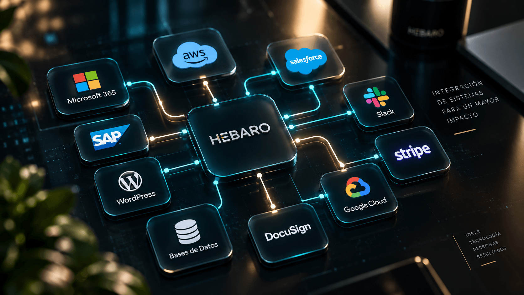 HEBARO conecta plataformas y servicios en un ecosistema integrado.